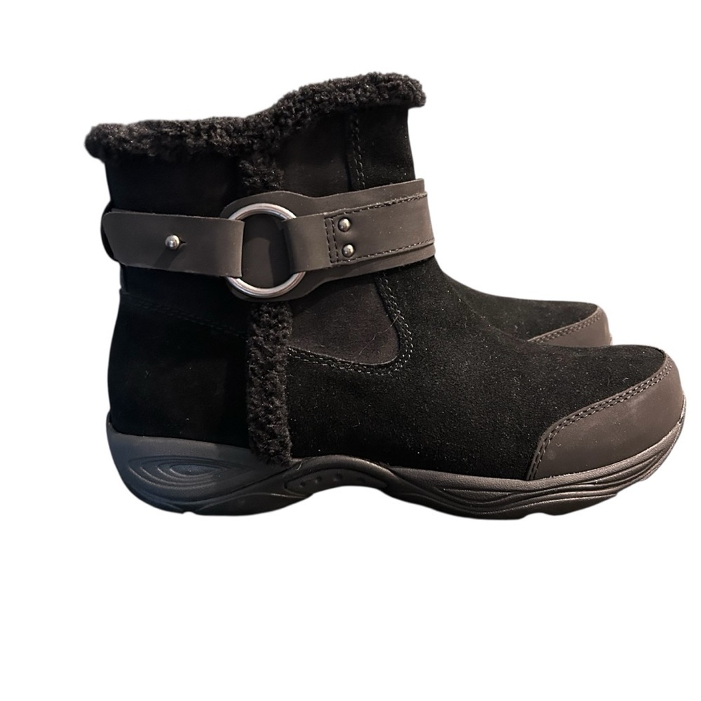Easy Spirit Elinor Black Winter Ankle Boots with Faux Fur Lining SZ 7